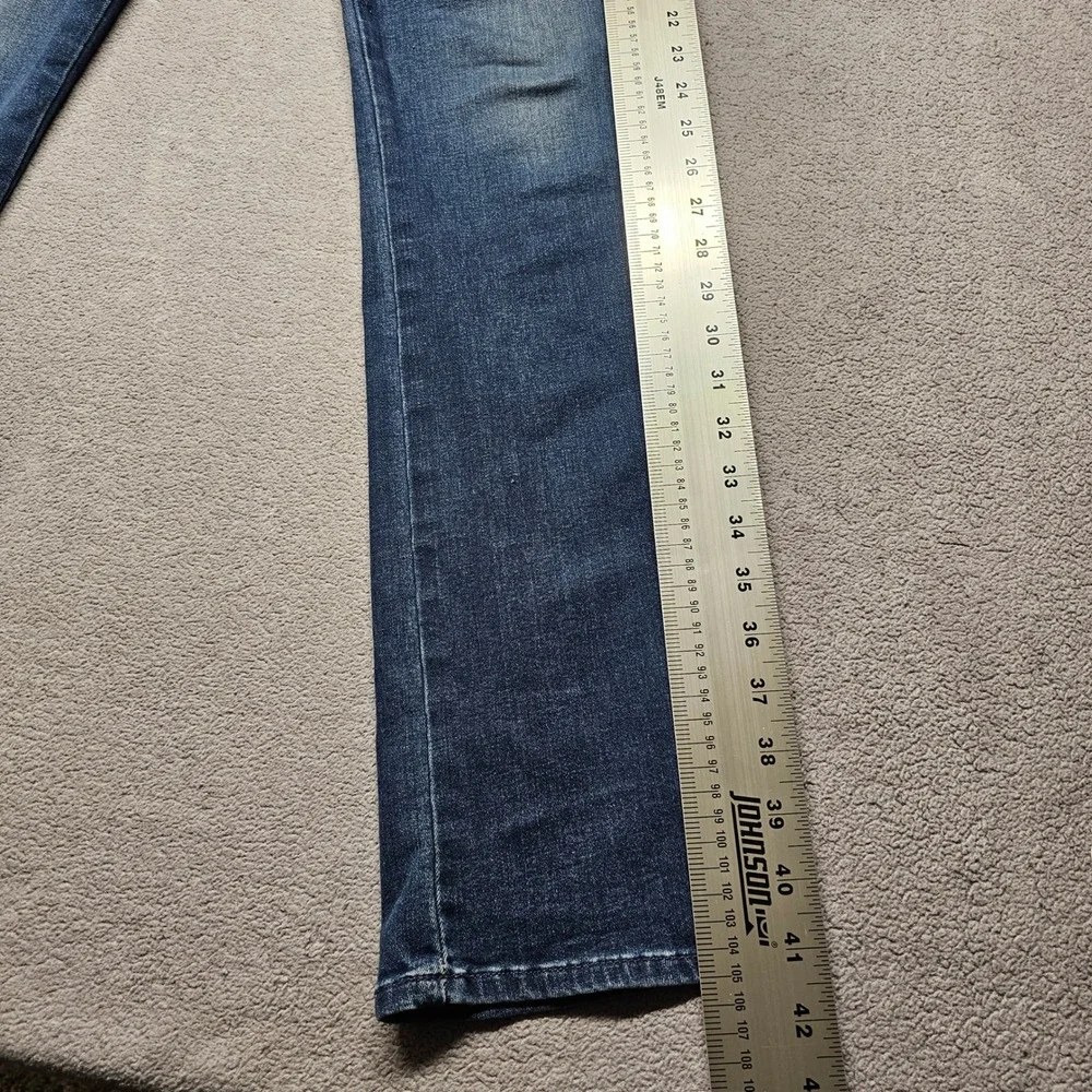 7 For All Mankind Kimmie Straight Leg Jeans Womens 29 Blue b(air) Denim Stretch
